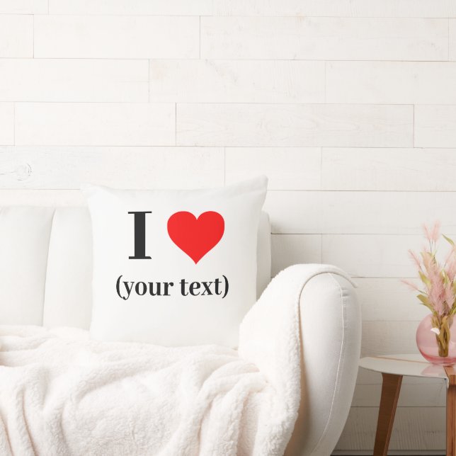 Coussin PERSONNALISÉ! Coton I Heart Throw 20" x 20" (Canapé)