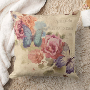 Coussin Personnalisé Cute shabby vintage botanique Rustiqu