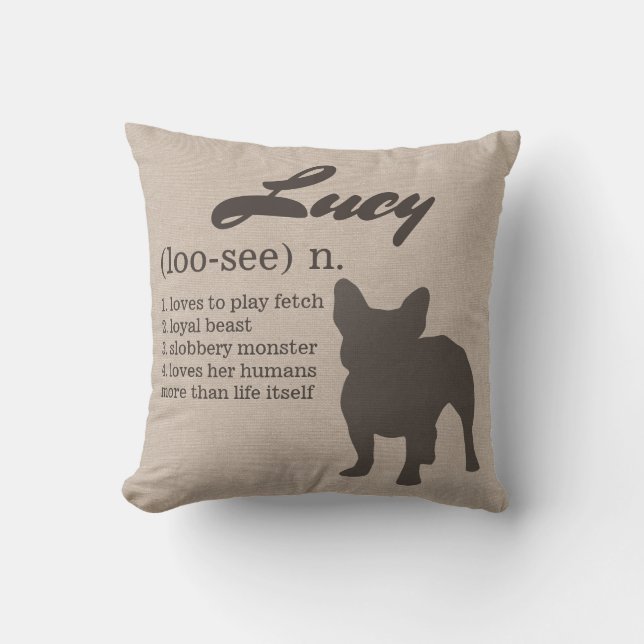 Coussin personnalisé de chien - cadeau d'amoureux (Recto)