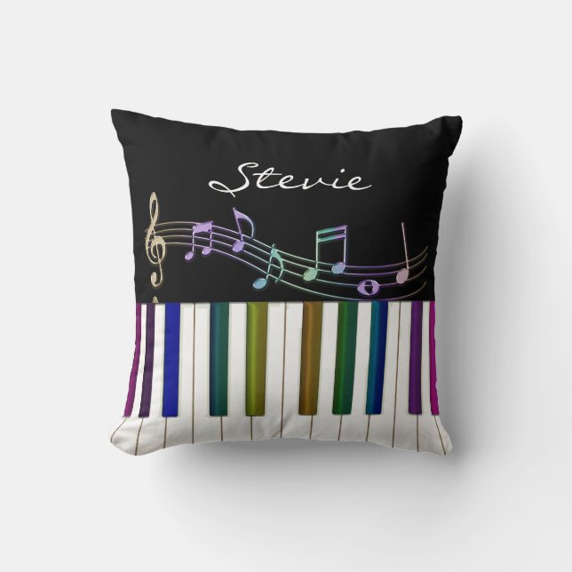 Coussin personnalisé de clavier de piano de notes (Recto)