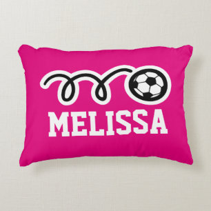 Coussin personnalisé de filles avec du ballon de