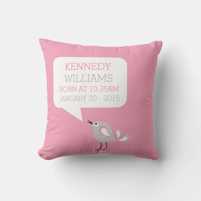 Coussin personnalisé de garde de naissance de bébé (Recto)