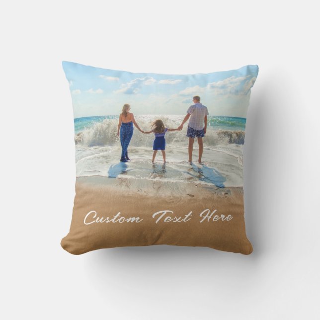Coussin personnalisé de photos et de texte (Recto)
