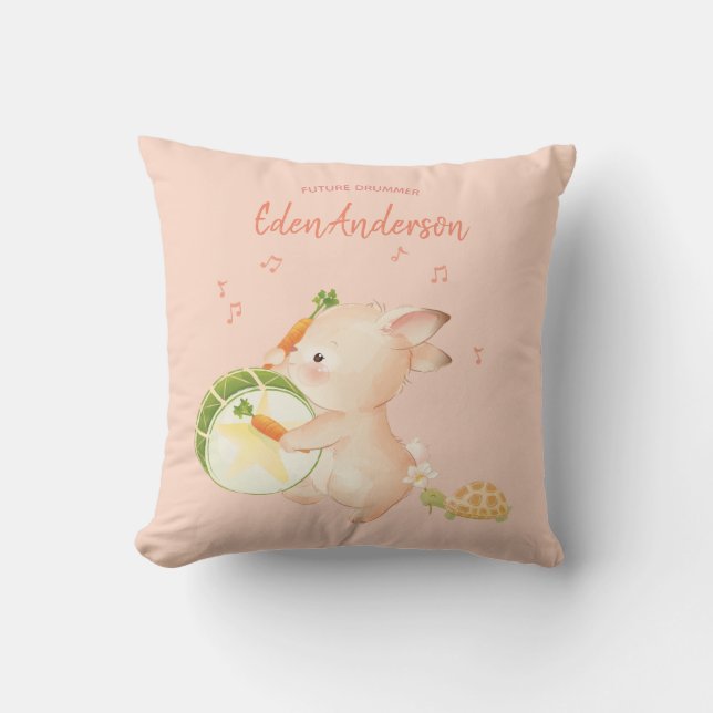 Coussin [Personnalisé] Défilé musical de Bunny Drummer (Recto)