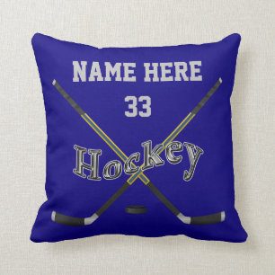 Coussin personnalisé d'hockey, votre TEXTE et