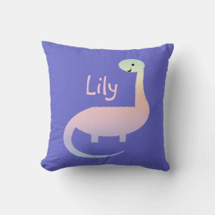 Coussin personnalisé Dinosaure Pastel pour Filles