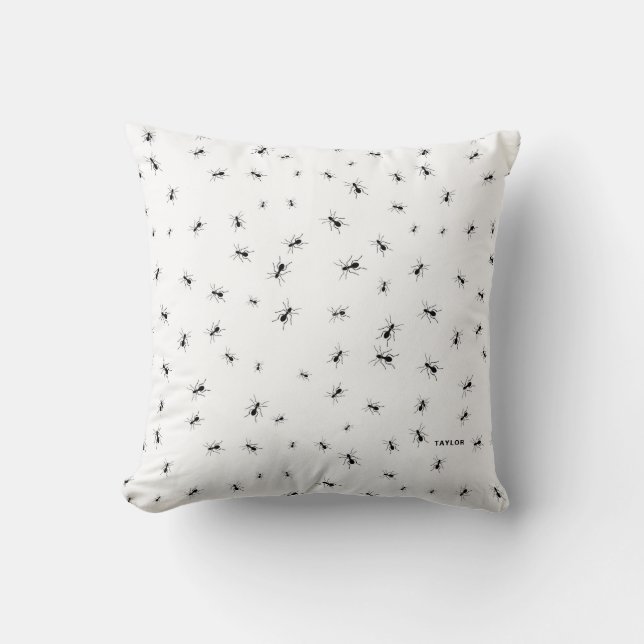 Coussin personnalisé du Motif de fourmis monochrom (Recto)