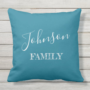 Coussin Personnalisé en bleu et blanc Turquoise de votre f