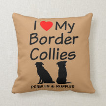 Personnalisé J'Aime Mes Deux Chiens Collie Bordure