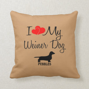 Coussin Personnalisé J'Aime Mon Chien Weiner