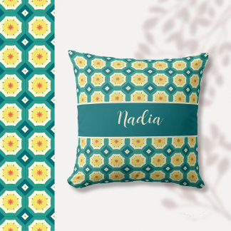 Coussin Personnalisé Jaune Vert Motif marocain