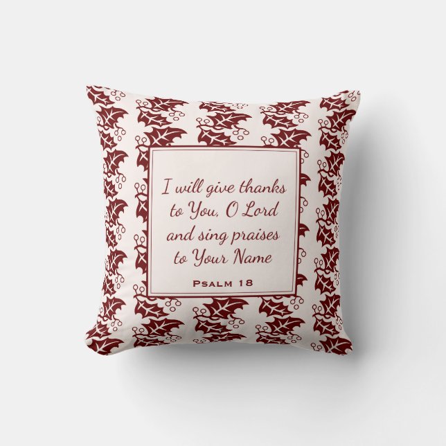 Coussin Personnalisé, JE VAIS DONNER MERCI Feuilles rose (Recto)