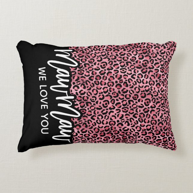Coussin personnalisé Maw Maw Empreinte de léopard (Devant)