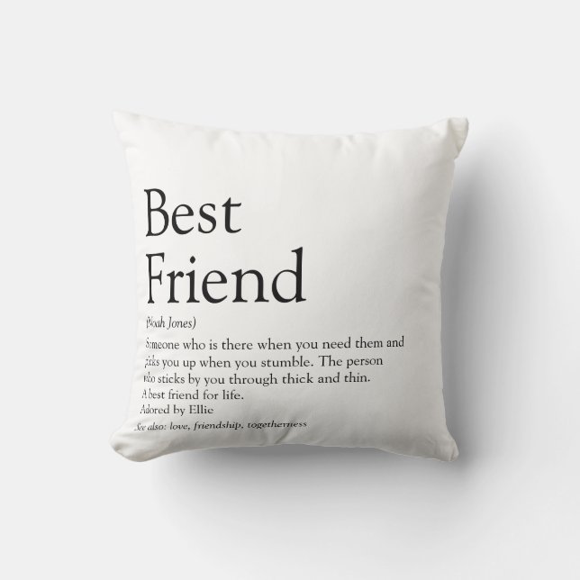 Coussin Personnalisé Meilleur Ami Définition Moderne Amusa (Recto)