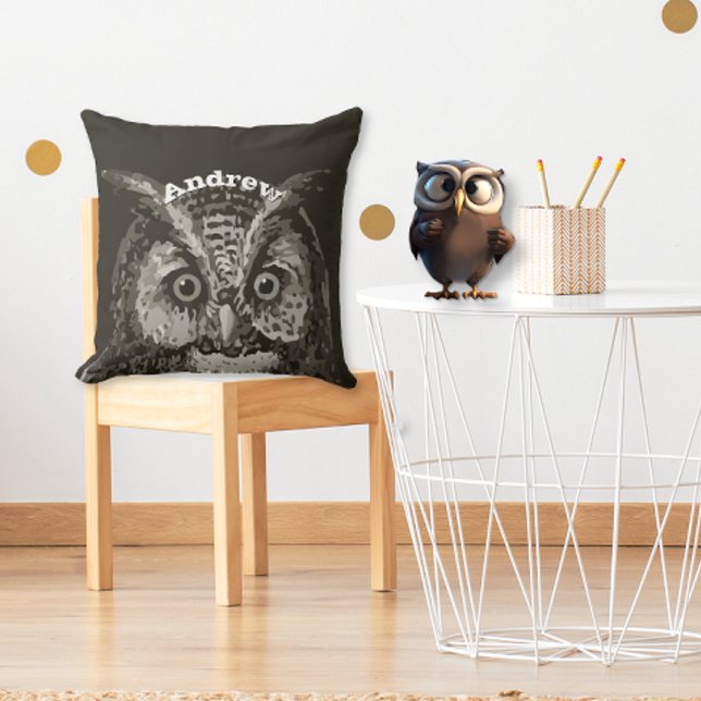 Coussin Personnalisé Nouveau bébé garçon's Room Cute Owl (Créateur téléchargé)