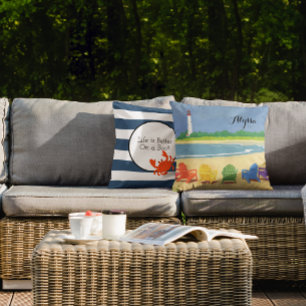 Coussin personnalisé par crabe nautique de rayure