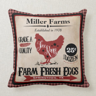 Coussin personnalisé par oeufs frais de ferme