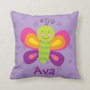 Coussin personnalisé par papillon coloré