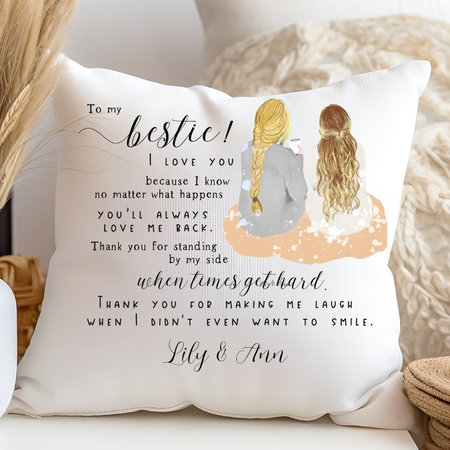 Coussin Personnalisé personnalisé Best Friend Cadeau Besti (Créateur téléchargé)