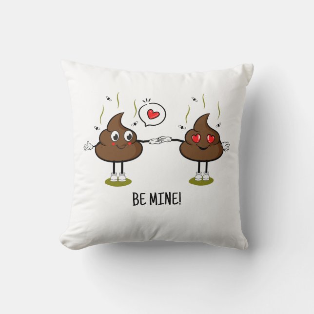 Coussin Personnalisé Poop Emoji Love Couple (Recto)