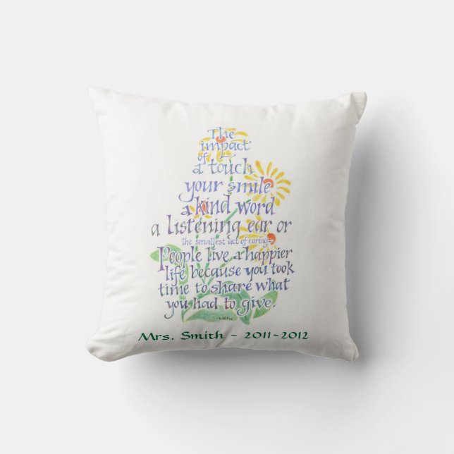 Coussin personnalisé pour le professeur, Américain (Recto)
