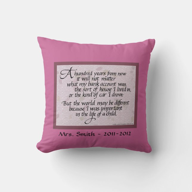 Coussin personnalisé pour le professeur, Américain (Recto)