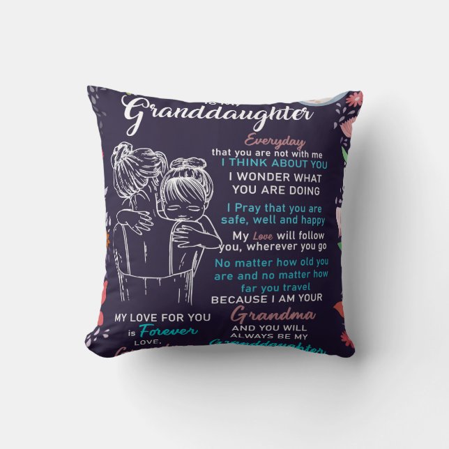 Coussin Personnalisé Pour Ma Petite-Fille De Grand-Mère Bl (Recto)