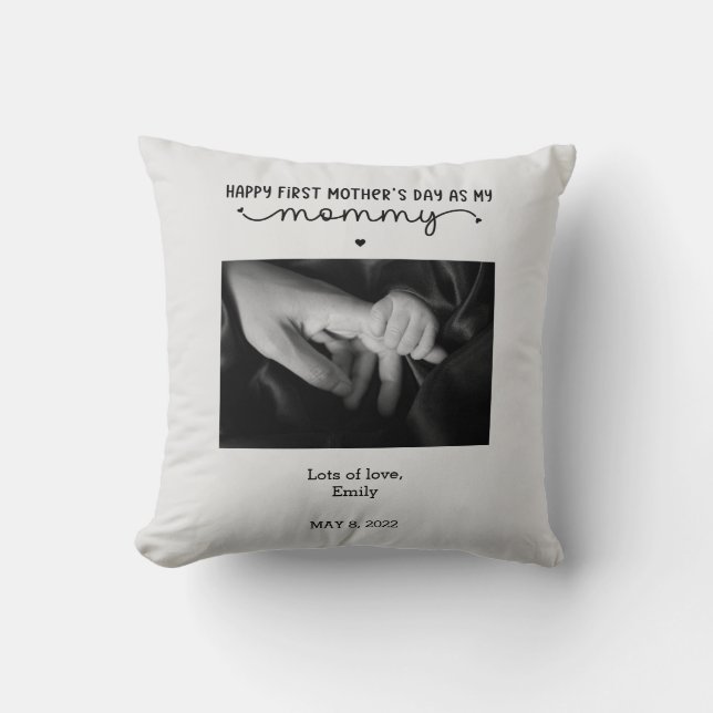 Coussin Personnalisé Première Fête des Mères Photo Cute Mi (Recto)