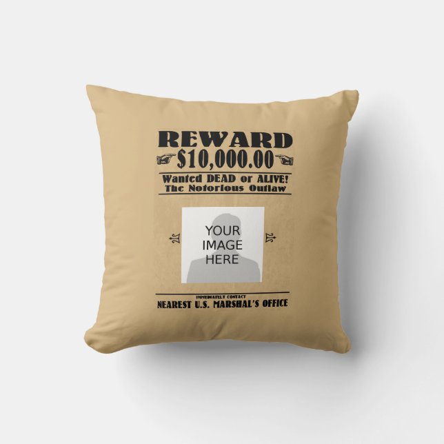 Coussin Personnalisé Recherché mort ou vivant (Recto)