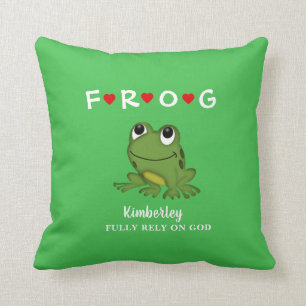 Coussin Personnalisé, repose entièrement sur la grenouil
