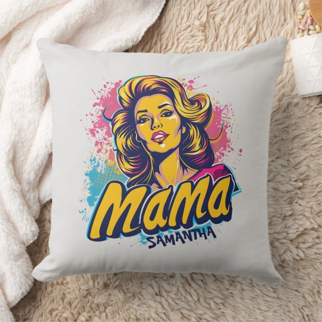 Coussin Personnalisé Retro Mama Pop Art (14) (Couverture)