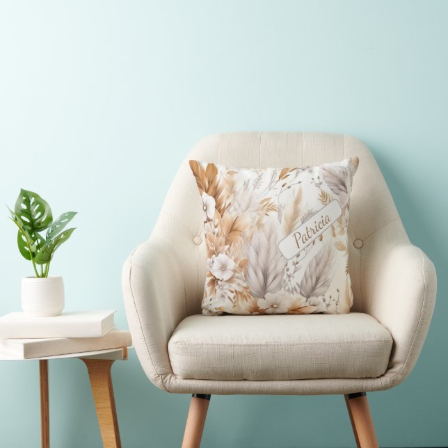 Coussin Personnalisé Rustique Chic Fleurs sauvages de Bohê (Chaise)