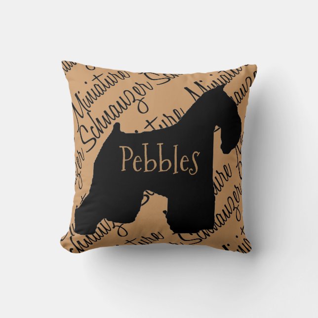 Coussin personnalisé Schnauzer Chien Silhouette (Recto)