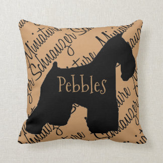 Coussin personnalisé Schnauzer Chien Silhouette