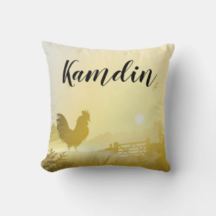 Coussin personnalisé Sunny Morning Farm Pays Rus