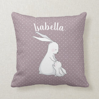 Coussin Personnalisé | Sweet Bunny Love Pink Polka Dot