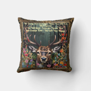 Coussin Personnalisé Votre Message sur ce Deer Stag