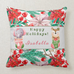 Coussin Personnaliser des éléphants et des cerfs Texte et 