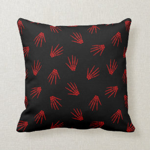 Coussin Personnaliser d'Halloween Coton Bones rouges 16"X1