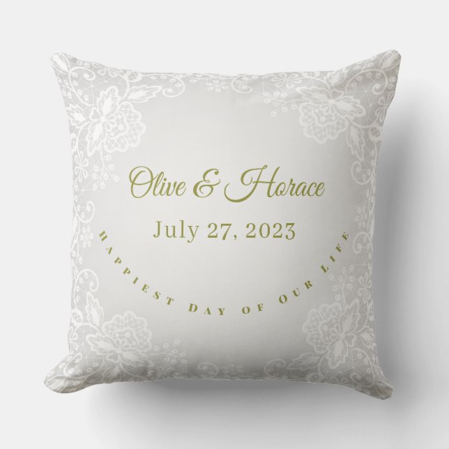 Coussin Personnaliser Elegant Keepsaké Couples Mariage (Recto)