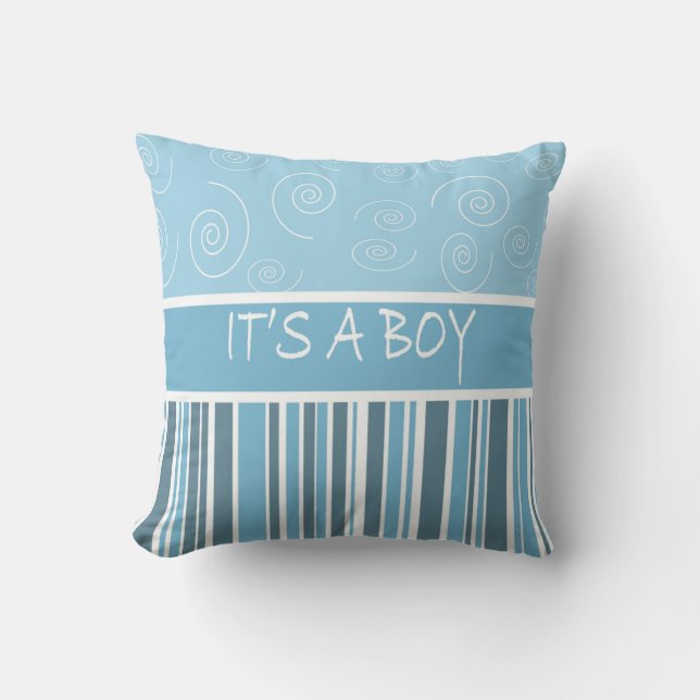 Coussin Personnaliser les nuances de Bleu Stripe C'est un  (Recto)