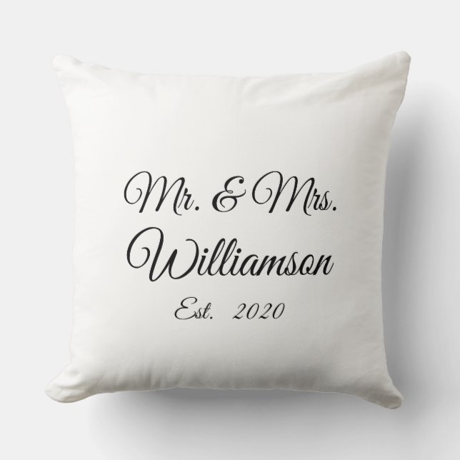 Coussin Personnaliser Nom de famille du couple, année, num (Recto)