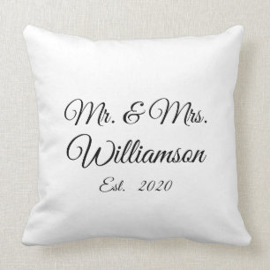 Coussin Personnaliser Nom de famille du couple, année, num