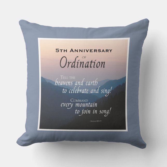 Coussin Personnaliser, Ordination du 5e anniversaire (Recto)