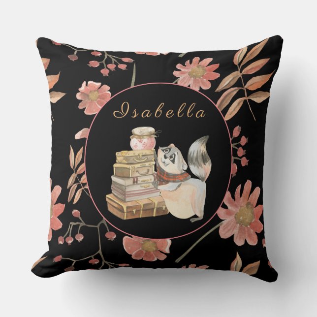 Coussin Personnaliser Sweet Raccoon, couleur 20"X20" (Recto)