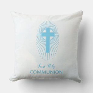 Coussin Personnalisez, Croix d'Hostie de Première Sainte C