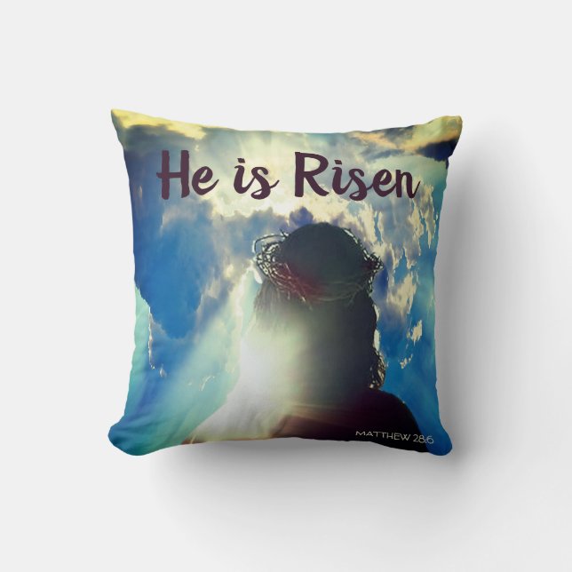 Coussin Personnalisez IL EST RESSUSCITÉ Religieux Jésus Pâ (Recto)