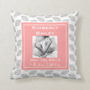 Coussin Personnalisez le faire-part de naissance de