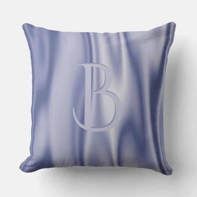 Coussin Personnalisez :  Tissu bleu-clair de satin de Faux (Recto)