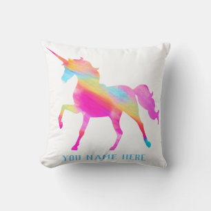 Coussin Personnalisez votre propre licorne colorée